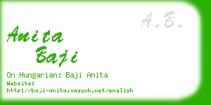 anita baji business card